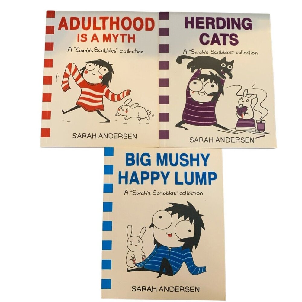 Sarah Anderson Scribbles Collection Books Happy Lump Adulthood Herding Lot of 3